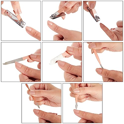 Okuna Outpost 23-Piece Manicure Pedicure Kit - Compact Travel Nail Kit - Precision Nail Clipper Set with File, Tweezers & Cuticle Trimmer - Ingrown Toenail Treatment Tools