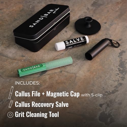 SandBar Callus Removal, Hand Callus Remover Salve Balm Stick for Working Hands, Lightweight Dead Skin Remover Tool Grit Surface, Knurled Handle, Magnetic Cap Hand File 4" - Green - color: Lucky