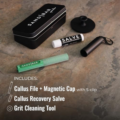 SandBar Callus Removal, Hand Callus Remover Salve Balm Stick for Working Hands, Lightweight Dead Skin Remover Tool Grit Surface, Knurled Handle, Magnetic Cap Hand File 4" - Green - color: Lucky