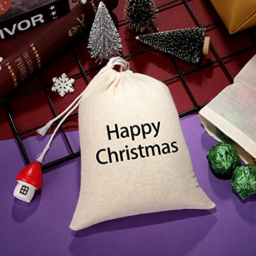 Tatuo 50 Pcs 6 by 8 Inches Muslin Cotton Drawstring Bags Canvas Linen Sachet Bag Reusable Empty Gift Pouch for Party Home Supplies - size: 6x7.9 Inch (Pack of 50)