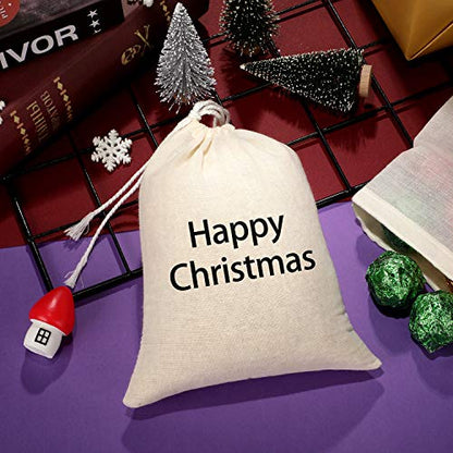 Tatuo 50 Pcs 6 by 8 Inches Muslin Cotton Drawstring Bags Canvas Linen Sachet Bag Reusable Empty Gift Pouch for Party Home Supplies - size: 6x7.9 Inch (Pack of 50)