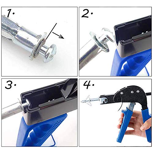 TOVOT 77PCS Wall Anchor Setting Tool Heavy Duty Hollow Wall Anchor Tool with 5 Sizes Molly Bolts Hollow Drive Wall Anchor Screw Kit (M4 M5 M6)