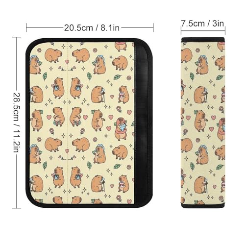 2 Piece Universal Fit Seat Belt Cover for Adult Use, Most Cars, Capybara Cute Seat Belt Covers Cushion, Shock Absorption - color: Pattern 402
