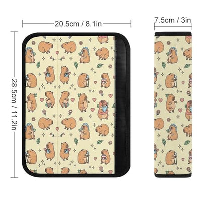 2 Piece Universal Fit Seat Belt Cover for Adult Use, Most Cars, Capybara Cute Seat Belt Covers Cushion, Shock Absorption - color: Pattern 402