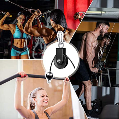 SERTT Gym Pulley System, Fitness Swivel Pulley Wheel with Hanging Strap Carabiner, Swivel Pulley Block for DIY Home LAT Pulldown and Lift Cable Machine - color: 1 PC