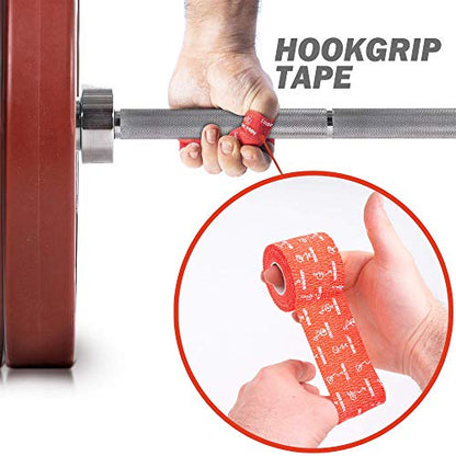 WARM BODY COLD MIND 1.85" Weightlifting Thumb Tape - Hook Grip Tape for Powerlifting, Cross Training, Gym Tape, Workout, Weight Lifting Tape, Athletic Finger Wrap (Red 6 Rolls) - color: 6 Rolls Red