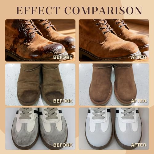 Suede & Nubuck Care Kit – 5-Piece Set with Suede Cleaner, Protector, Suede Brush & Eraser Clean, Suede Cleaning Kit Protect & Restore Shoe, Boots, Uggs, Jackets, Furniture, Handbag and Apparel