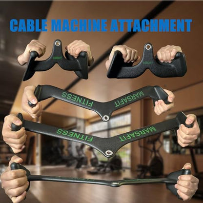 Ergonomic LAT Pull Down Bars, Back and Triceps Strength Training Equipment, LAT Pulldown Attachments, Cable Attachments for Home Gym - color: BT010