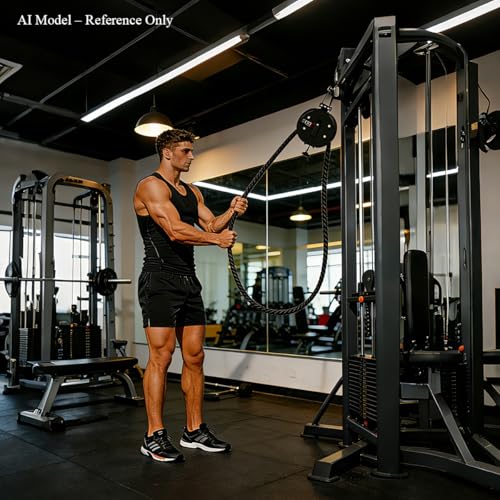 Endless Rope Trainer,Cable Pulley System for Home Gym,Pull Down Machine with 14 FT Closed Loop Nylon Rope,Adjustable Resistance 66LB Max Cable Machine for Back,Arms,Grip Strength Training