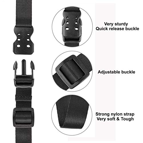 Ayaport Utility Straps with Buckle 40" Quick-Release Adjustable Nylon Straps Black 4 Pack - size: 0.75"x40"