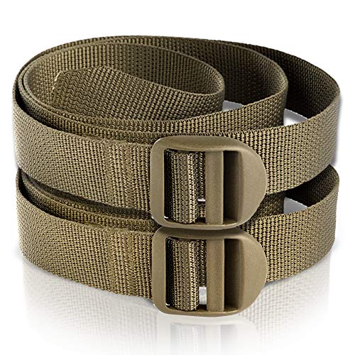 M-Tac Pack of 2X Utility Strap for Backpack Tactical Lashing for MOLLE Gear Plastic Buckle (Olive, 40 inches) - color: Olive, size: 40 inches