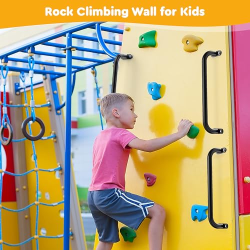Monkey Bars for Kids Safety Indoor,Outdoor Playground Grab Handles for Backyard,Playset Handle Accessories for Playhouse,Swing set,Jungle Gym,Rock Climbing Wall Holds,Treehouse Slide,17 in-2 Pcs - size: 17.1 in