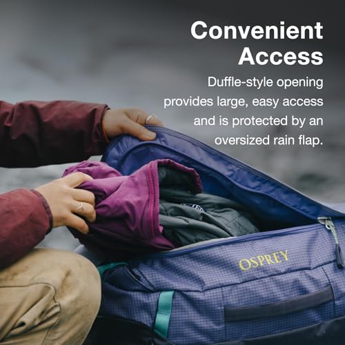 Osprey Transporter Lightweight Travel Duffel Bag - Extra Large Water Resistant Durable Gear Bag for Men and Women - color: Blue Flame/Nocturnal Blue, style: 120l