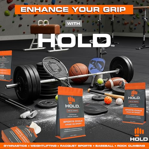 HOLD Sports Chalk Pure Friction Hybrid Bundle – Micronized Dry Powder & Unscented Liquid Chalk (2-Pack) – Professional Grade Pure Magnesium Carbonate for Climbing, Weightlifting, Gymnastics & Powerlif