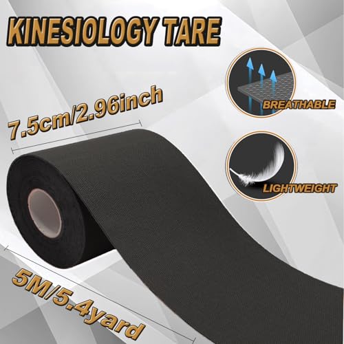 Kinesiology Tape,2Roll,3in x 5.5yd| Extra Wide Waterproof Latex Free Sport Tape,|Medical Grade Cotton Elastic Athletic Tape for Muscle Pain Relief & Joint Support, Breathable K Tape (Uncut-Flesh) - color: 2rolls-(3 Inch Uncut-flesh)