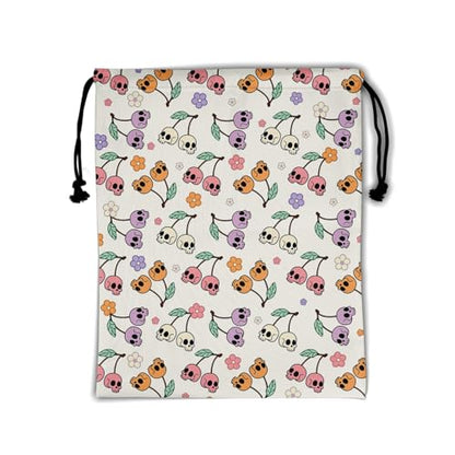 Gymnastics Grip Bag Lightweight Small Drawstring Grip Bags for Gymnasts - color: Halloween Skull-multi