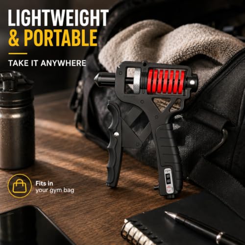 Hand Grip Strengthener Adjustable 5-165kg Grip Strength Trainer with Steel Spring Finger Exerciser for Men and Women - color: Black