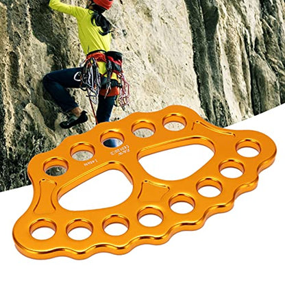 45kn Aluminum Alloy Takelytplatte 15 Holes Anchor Divider, Climbing on , Finger Power Equipment for Mountaineering, Climbing, Caves, Abseiling, Departure