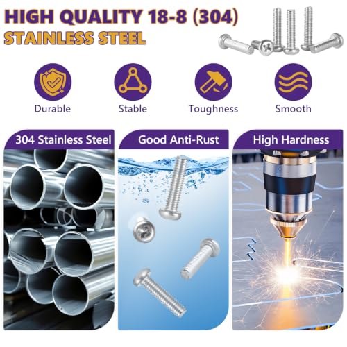 20Pcs M4x40mm Phillips Pan Head Machine Screws Kit 304 SS for DIY | Full Thread, Anti-Rust & Anti-Corrosion, For Furniture Repair, Electronics & 3D Printer Small Models, Storage Case Included - size: M4x40mm