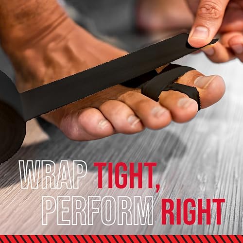 Ringside 1" Athletic Trainers Tape, Cotton Kinesiology Tape for Combat Sports, Adhesive, 30 Foot Rolls, Black - color: Black
