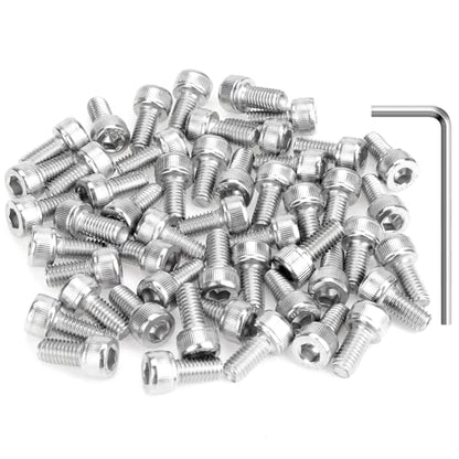HELIFOUNER 50 Pieces M5 x 10mm, Thread Pitch 0.8mm, 304 Stainless Steel (18-8) Hex Socket Head Cap Screws, Fully Threaded - size: M5 x 10mm