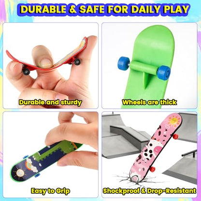 LovesTown 50 PCS Mini Finger Skateboards for Sports Party Favors | Professional Finger Boards Set Toys for Kids Birthday Gifts Party Favors, Goodie Bag Fillers, Classroom Prizes Treasure Box
