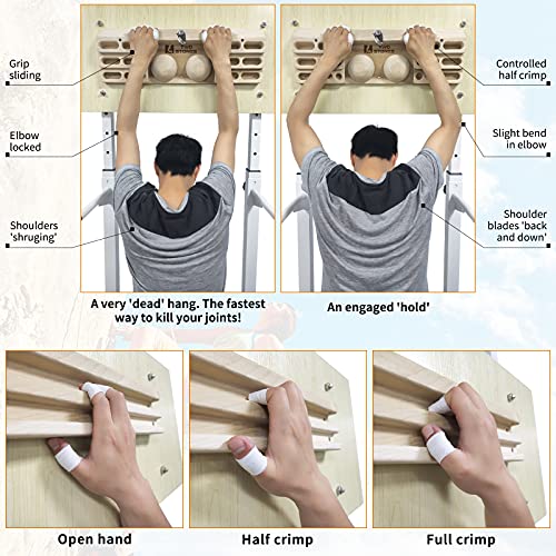 Two Stones Wooden Hangboard Rock Climbing Pull Up Bar Designed Training for Climbing, Wooden Fingerboard Climbing Training Board for Building Core Strength and Endurance (CJ-HB2003)