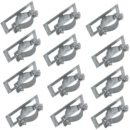2-3/8" Fence Bracket SupConn (12Pcs), Steel to Wood Fence Brackets,Fence Brackets for Metal Posts,Metal Fence Post Brackets - Fence Post Repair (Include Screws) - size: 12pcs