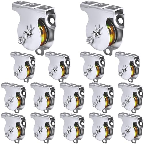 16 Pack Wall Mount Pulleys 1-1/2 Inch Ceiling Mount Single Pulley for 3/8 Inch Wire or Rope Load 6000 Lbs Heavy Duty Small Lifting Pulley Zinc-Plated Silent Wheel