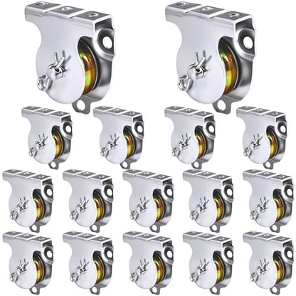 16 Pack Wall Mount Pulleys 1-1/2 Inch Ceiling Mount Single Pulley for 3/8 Inch Wire or Rope Load 6000 Lbs Heavy Duty Small Lifting Pulley Zinc-Plated Silent Wheel