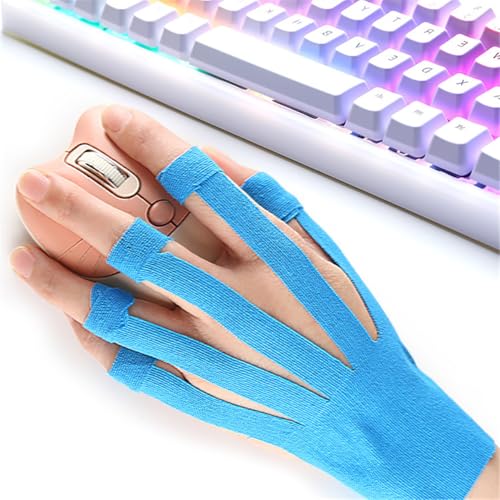Precut Kinesiology Tape for Wrist & Fingers, 3 Pairs Waterproof Breathable Finger Wrist Joint Support Tapes for Mouse and Keyboard, Hypoallergenic Latex-Free Elastic Athletic Tapes for Carpal Tunnel