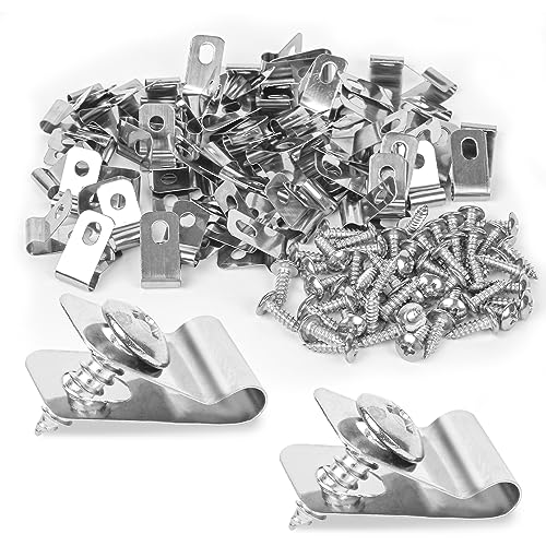 120 Pcs Fence Wire Clamps Stainless Steel Fencing Mounting Clips With120 Pcs Stainless Steel Screws for 12-16 Gauge Welded Wire to Wood, Metal or Vinyl Fence(X120 Kit) - size: x120 Pcs