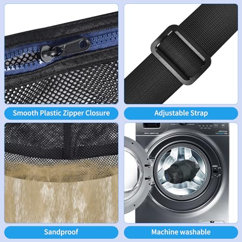 Mildbeer Gym Tote Bag, Mesh Bag Crossbody Satchel 12x6x12 for Gym Beach Ball Games Training Camping Hiking Clothes Storage - color: Black