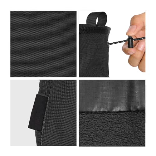 Mountaineering Chalk Bag, Large Capacity with Independent Front Pocket and Dual Hanging Points for Outdoor Sports Training - size: Large Black