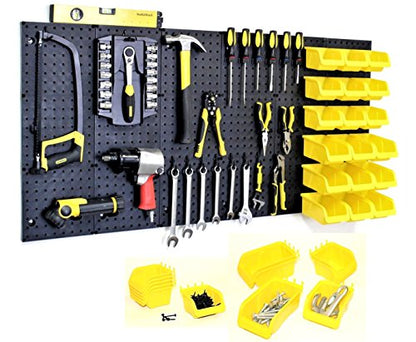 WallPeg 24" x 48" Pegboard Wall Organizer - Kit (PK-312-B) Peg Board Organizer Accessories for Garage pegboard Storage, Tool & Craft Organization with Pegboard. Hooks, and Peg Board Bins