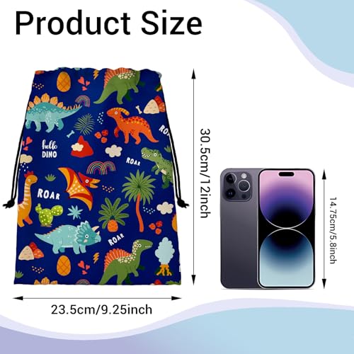 Cartoon Dinosaur Gymnastics Grip Bag Navy Blue Portable Drawstring Storage Pouch Bag Party Favor - color: Cartoon Dinosaur-blue