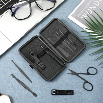 Nail Clippers Sets Manicure Stainless Steel Nail Grooming Cutter Kit Travel Pedicure Care Tools Accessories File Tip Tweezers Cuticle Pusher for Women Dad Men Teen Boys Boyfriend