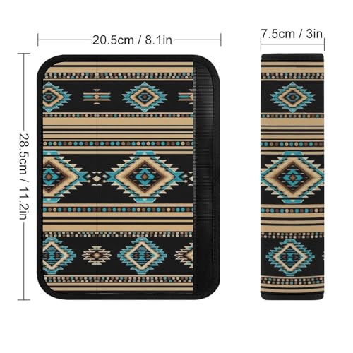 2 Pack Southwestern Tribal Animal Geometric Pattern Car Seat Straps Shoulder Pads Soft Padded Shoulder Harness Cover for Adult Use, Stroller Pushchair High Chair, Pressure Relief - color: Pattern 1054