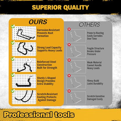 ELEAD 28-Piece Pegboard Hooks with Extension Straps, Heavy Duty Organizer Pegboard Accessories Fit for 1/4" Pegboard, Peg Board Tool Utility Hangers for Power Tool, Drill, Bag, Cord - style: 28-Piece