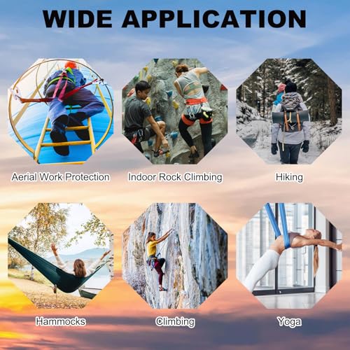 PATIKIL 22KN Adjustable Daisy Chain Yoga Extend Belt, Nylon Climbing Sling Straps for Home Workout Exercise Pilates Gymnastics