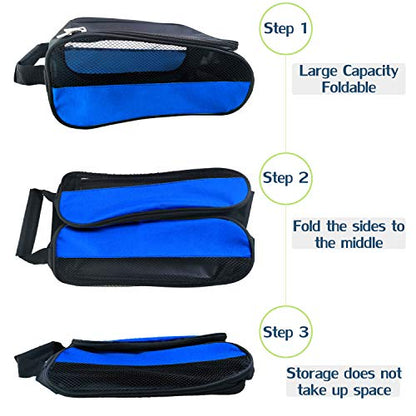 Outdoor Golf Shoes Bags Travel Shoes Bags Zippered Sport Shoes Bag (Blue) - color: Blue