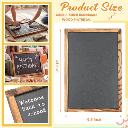 Chinco 2 Pcs Small Slate Chalkboard Mini Chalk Board with Frames Mini Board Signs School Supplies for Classroom Home Office (9.5 x 14 Inch,Brown) - color: Brown, size: 9.5 x 14 Inch