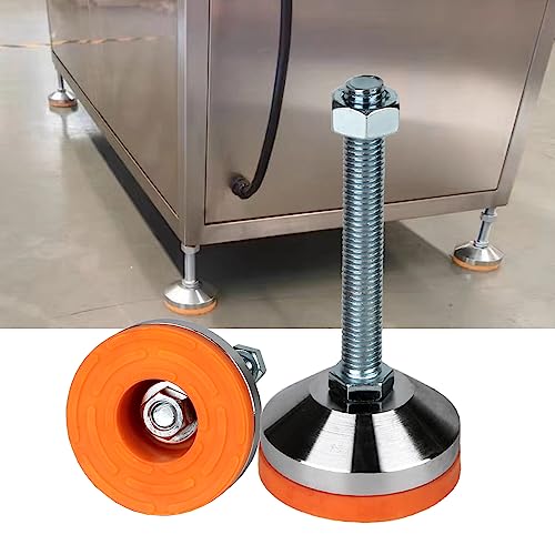 Heavy Duty Leveling Feet,M12 Thread,1300 lb Capacity,4 Pack | Stainless Steel Adjustable Leg Leveler for Shelving, Workbench, Machinery Devices ,2.36" Dia Base with Anti-Slip Nylon Pad - size: D60xM12x100,4 Pack