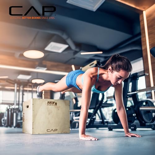 CAP Barbell 3-in-1 Plyometric Box | Multiple Styles and Sizes - size: 20in x 18in x 16in, style: WOOD