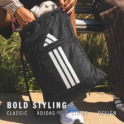 adidas Alliance Sackpack – Drawstring Backpack for Sports, Small Gym Bag, Magic Beige/Off White/2, OSFA - color: Magic Beige/Off White/2