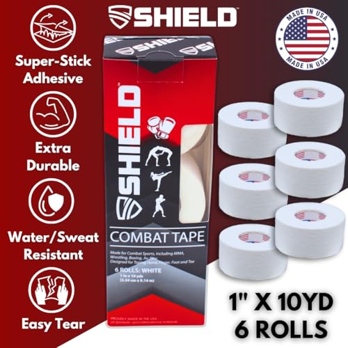 SHIELD Combat Tape 1" Inch x 10 Yards, 6 Pack, White