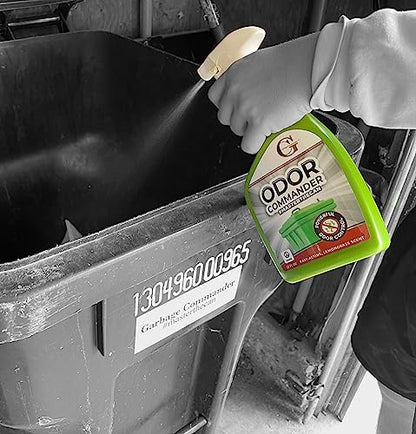 Garbage Commander Odor Commander, Odor Control Spray Bottle, 22 Ounce, Lemongrass Scent -Proudly Made in Canada