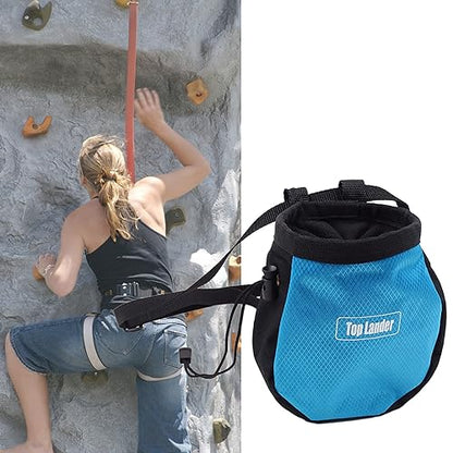 Rock Climbing Chalk Bag Drawstring Closure Adjustable Bouldering Bucket for Gym Climbing, Gymnastic Adjustable Drawstring