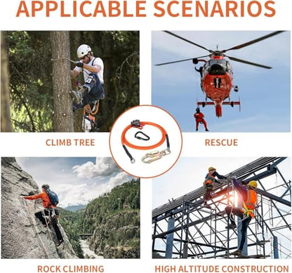 1/2" X 12' Steel Wire Core Flipline, W/Better Grab Adjuster & Steel Swivel, Arborist Equipment Positioning Lanyard, Climbing Flipline for Fall Protection, Arborist, Tree Climbers (1/2’’ x 12 ft) - size: 1/2’’ x 12 ft