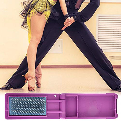 Dance Shoes Brush, Cleaner Suede Sole Wood Cleaning Dancing Shoe Footwear Ballroom Brushes Light Weight Care Tangos Portable Foldable Polishing Multifunction Boot Bristles Polish Applicator - color: Purple